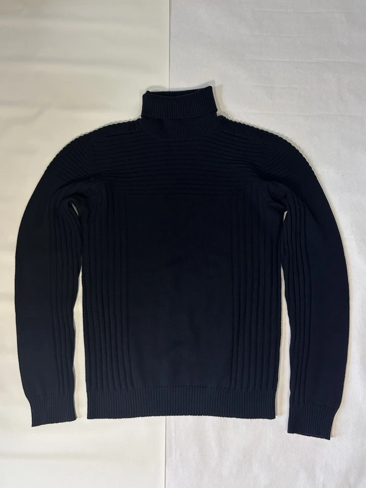 CoSTUME NATIONAL HOMME Men’s Wool Geometric Patterned Knit Turtleneck Black L  - Image 4 of 4