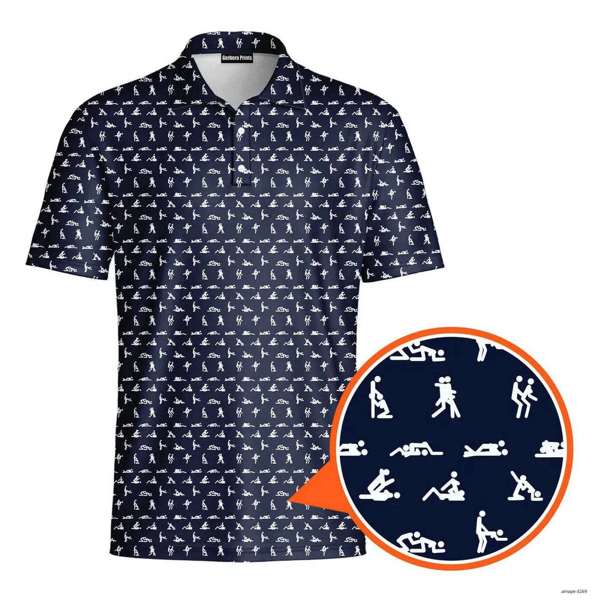 S-e-x Ed. 3D Printed Polo Shirt - Men Funny Performance Golf