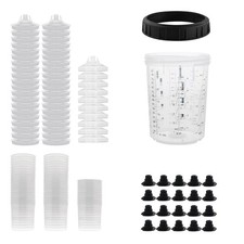 50 Packs Cups Disposable Paint Spray Gun Cup Liners And Lid System 125 Mic 50 Packs Cups Disposable Paint Spray Gun Cup Liners And Lid System 125 Mic