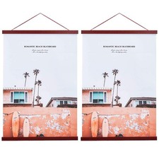 2 Pack Magnetic Poster Hanger Frame, 16x24 16x22 16x20 Light Wood Wooden Magn...