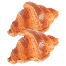 2 Pcs Fake Food Bread Props Realistic Photo Pu Display Faux Bakery