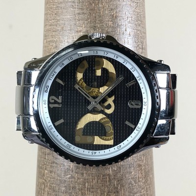 Dolce & Gabbana Men D&G Logo Silver Tone Quartz Analog 44mm Watch