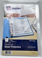 Avery 75007 Diamond Clear Sheet Protectors 5.5 x 8.5 3 or 7 Ring 11 Sheets
