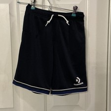 Converse Boys Black Mesh Athletic Shorts Drawstring Solid M US Boys 10 - 12 Yrs