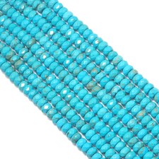 Faceted Rondelle Blue Turquoise Beads, 2x4mm/4x6mm/5x8mm, Sku U1591