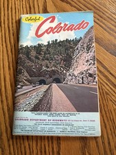 1962 COLORADA Colorful State Department of Highways Road Map Excellent See Pics