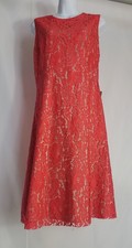 Coral Mother of the Bride Dress Size 14 Lace Formal Wedding Guest by Eliza J