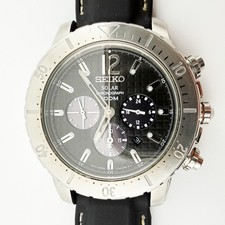 Rare Seiko Solar Chronograph Men's Watch SSC223P2 - Full Set Straps