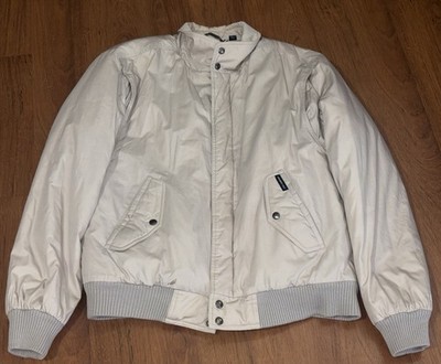 Vintage MEMBERS ONLY Bomber Jacket Mens Size 42L Beige Cafe Racer 80s 90s