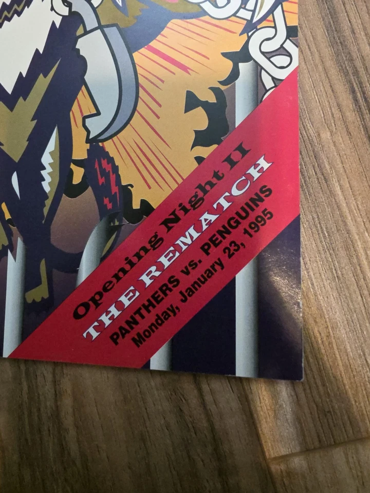 Programa de revista Breakaway vintage Florida Panthers vs Penguins 23/01/1995 Foto 2 de 3