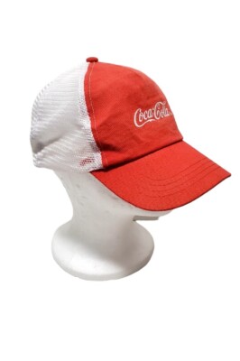 Coca Cola Red And White Trucker Style Mesh Adjustable Hat | eBay