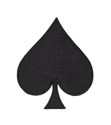 ah02 Pik Ace of Spades Aufnäher Bügelbild Applikation Patch Poker 6,3 x 7,5 cm
