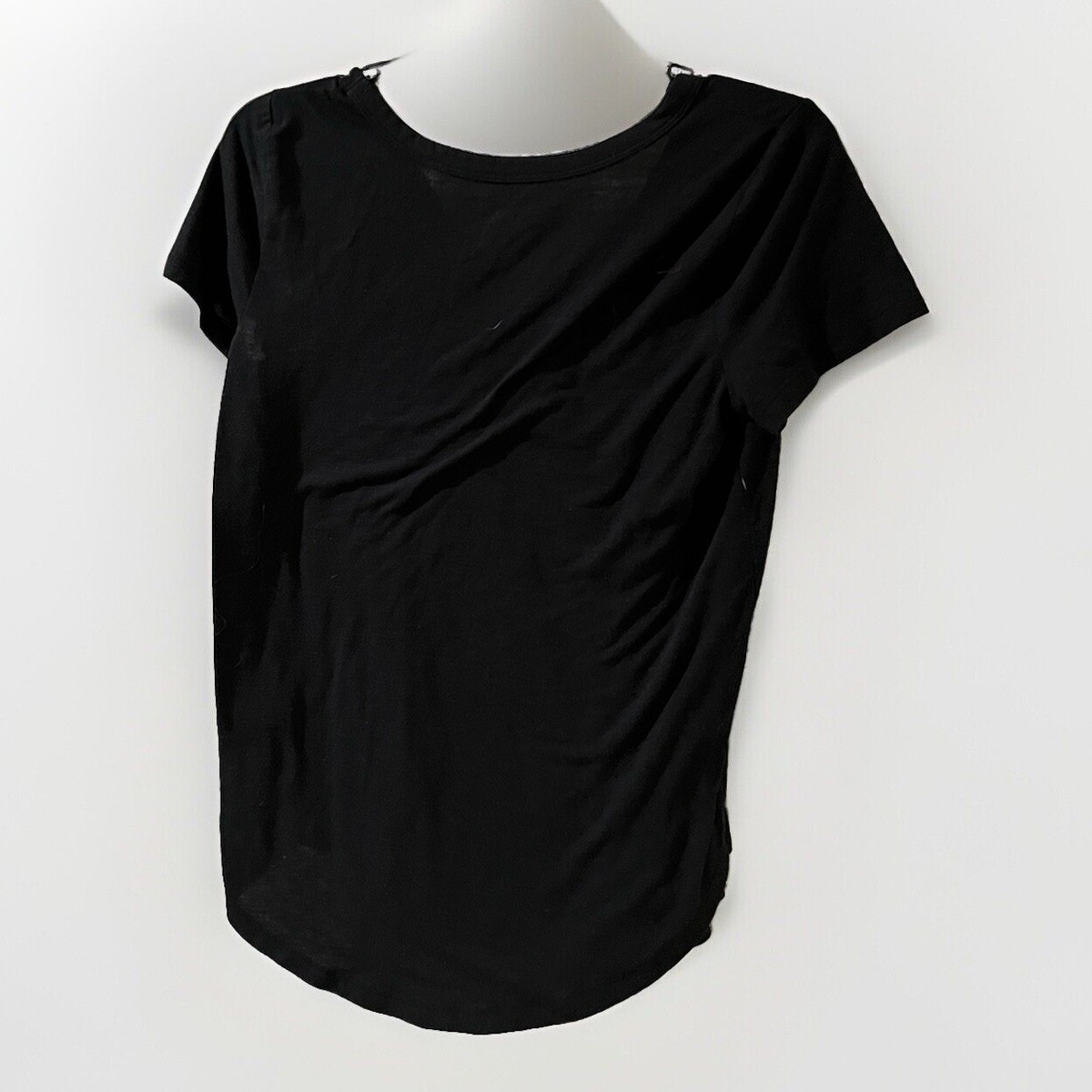 SO Kohl's Tee T-Shirt The Favorite V-Neck Pocket Black Soft Small S Womens T
