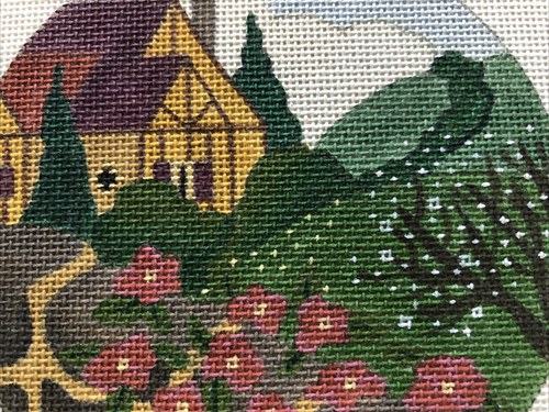 Spring Landscape Flowers Meadow Cottage Foliage Handpainted Needlepoint Canvas - Picture 6 of 6