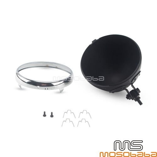 7'' LED Headlight Housing Bucket For Harley Sportster Thruxton Cafe Racer Bobber - Picture 4 of 8