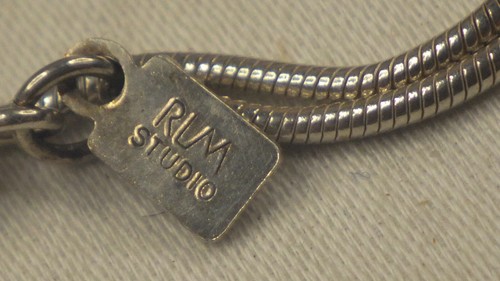 Vintage Sterling Silver 925 Necklace Pendant Heart RLM Studio Marcasite Red - Picture 7 of 11