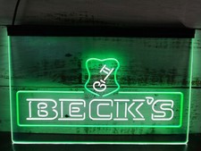 Becks 2 Farben LED Neonlicht Schild für Bier Bar Pub Party Shop Café Zimmer C...