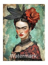 Frida Kahlo Portrait Cotton Fabric Quilt Block Quilting Sewing Embellish K38