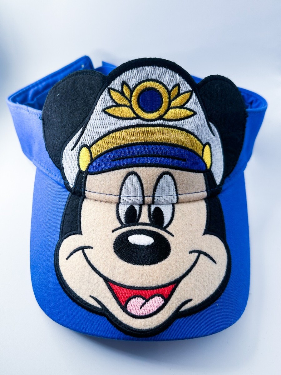 EUC Walt Disney Cruise line kids youth Mickey Mouse captain visor hat blue