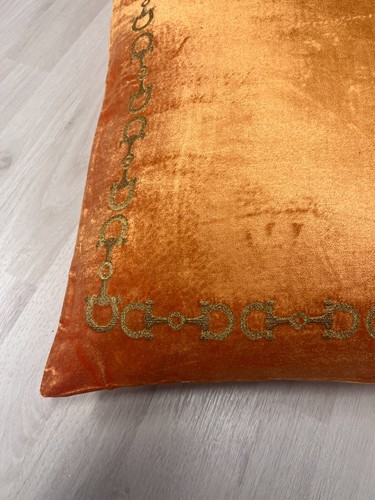 Kissen*Dekokissen*Kuschelkissen*Samt*Orange*Gold - Picture 2 of 6