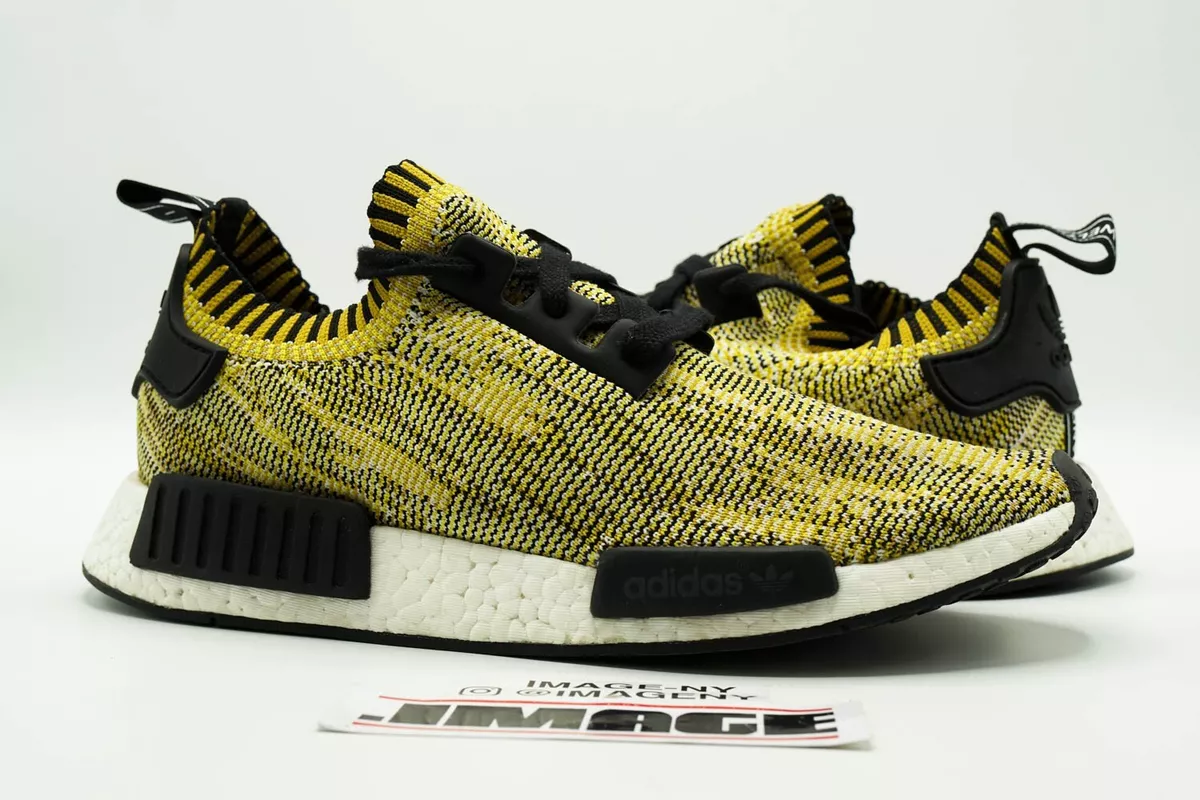 ADIDAS NMD R1 USED SIZE 8.5 YELLOW CAMO BLACK NOMAD YELLOW S42131 |