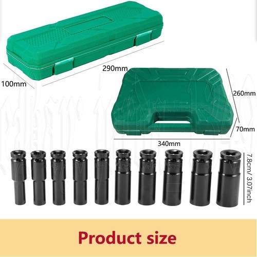 10/20PCS 1/2" inch Heavy Duty Deep Impact Socket Tool Set 8-32mm Metric Garage - Picture 2 of 14