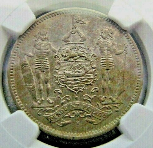 British North Borneo Five Cents 1927-H NGC AU details - Picture 2 of 2