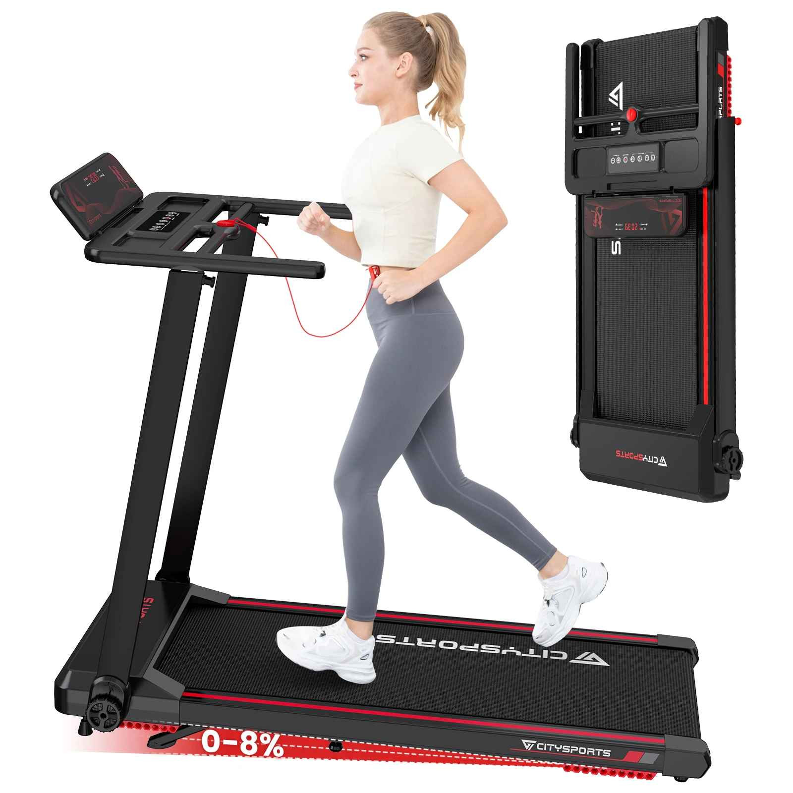 Cinta de Correr Eléctrica Correr Máquina para Correr Motorizada Plegable Gimnasio en Casa ✨