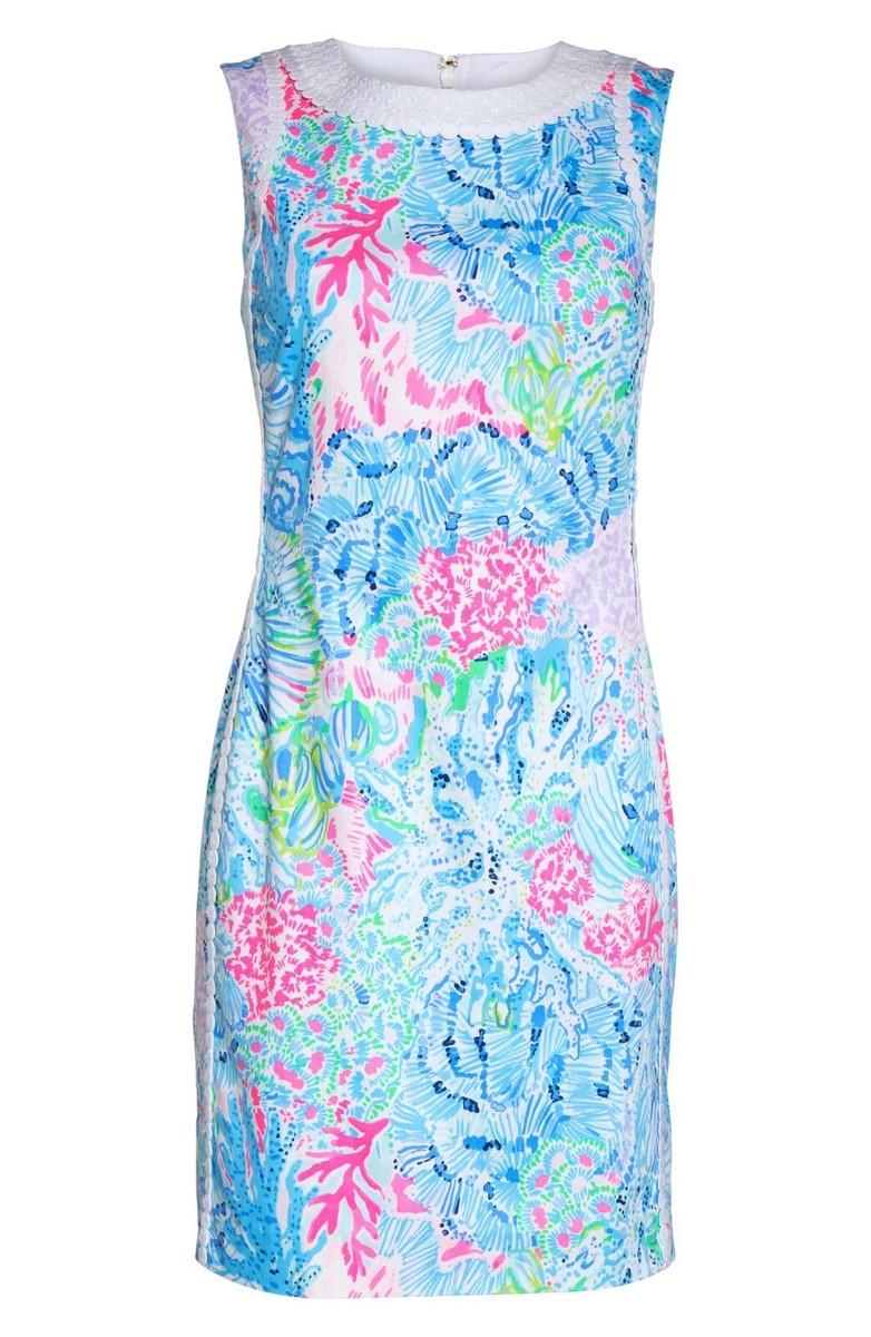 Lilly Pulitzer Mila Stretch Shift Dress Blue Pink Sink or Swim 2xs 00 for  sale online | eBay