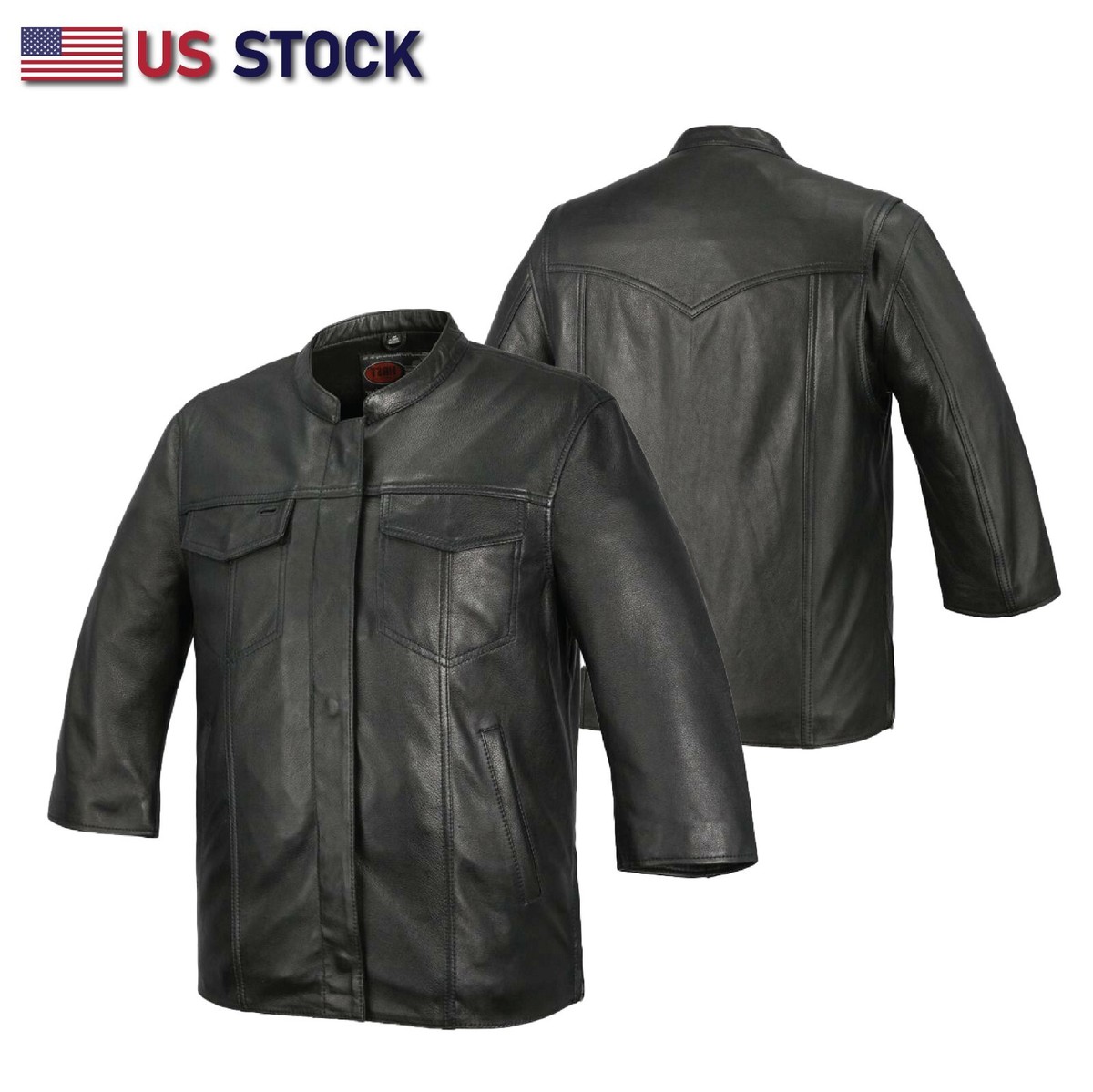 Leather Original 3/4 Sleeve Chop Jacket - Half sleeve Leather Original 3/4 Sleeve Chop Jacket - Half sleeve