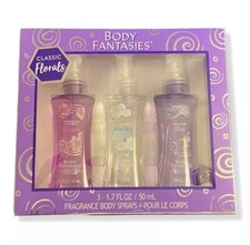 Body Fantasies 1.7 Oz Each Classic Florals 3 Count Fragrance Body Spray
