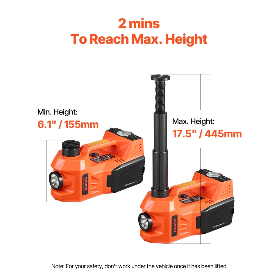 5T Electric Car Jack Scissor Jack with Built-In Inflator 12V Tire Changer Foto 3 de 4