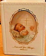 Christening Baptism Bible Bank I AM WITH YOU ALWAYS Gods Treasure 2001 Roman Inc