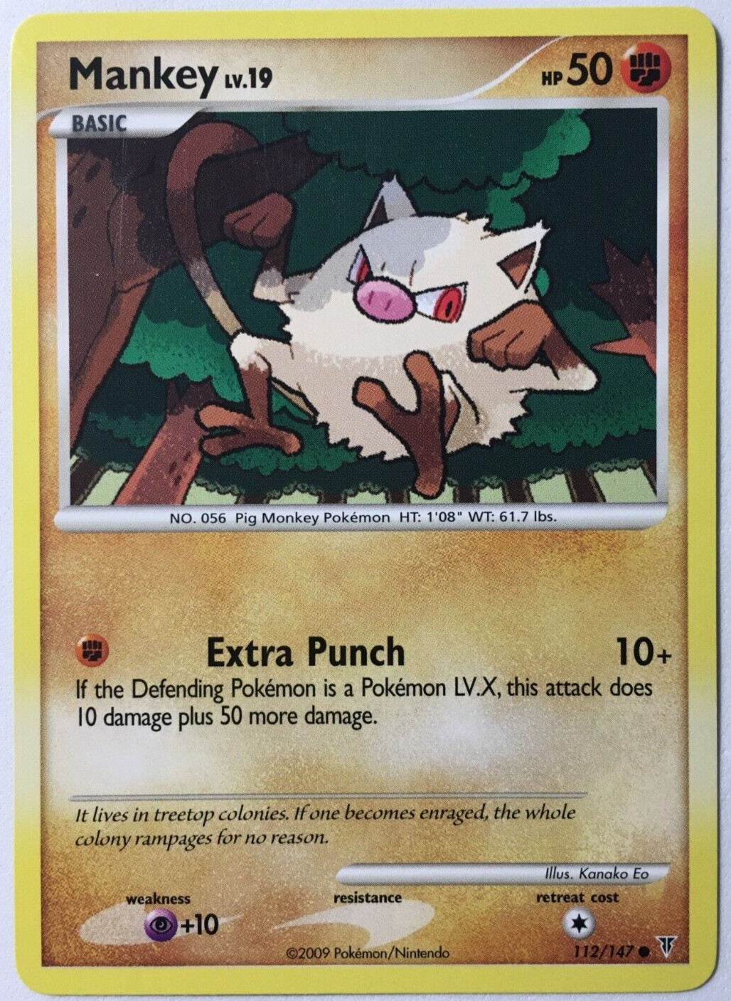 POKEMON MANKEY LV.19 112/147 SUPREME VICTORS COMMON NEAR MINT