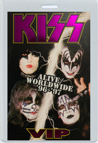 KISS 1996-97 ALIVE WORLDWIDE Tour Laminated Backstage Pass VIP