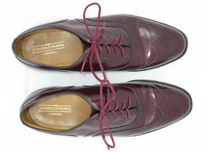 Johnston & Murphy Wingtip Oxford Dress Shoes Leather Burgundy Men 10.5 s-l400.jpg main image 2