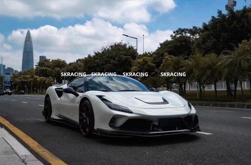 Carbon Fiber Front Bumper Splitter Air Vent Side Trim Cover For 20-23 Ferrari F8 - Imagen 10 de 13