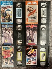Laurel and Hardy VHS 6 Tape Lot - Men O' War, Big Business, Way Out West & More