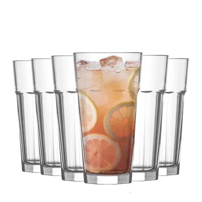 6x LAV Aras Highball-Gläser Groß Glas Wasser Trinkbecher Set 360ml