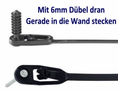 50 Stück NEU MARKE ABB Thomas & Betts T&B Kabelbinder mit Dübel 6mm 20cm 185mm