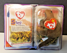 TY Steg The Stegosaurus Beanie Baby 1994 McDonalds Rare Retired Dinosaur Trio