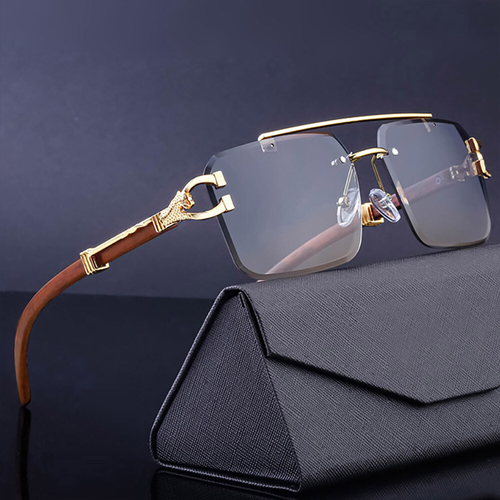 Retro Rimless Aviator Sunglasses Oversized UV400 Gradient Mirrored Lens Amazon.com: Vanolu Retro Rimless Women Aviator Sunglasses  main image 2