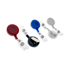 10 Pack NON-SWIVEL BACK Retractable ID Badge Reels - Alligator Pinch Clip Style