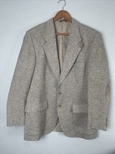 Vtg 40R Farah USA Mens 2 Button Wool Tweed Blazer Sport Coat Suede Elbow Patches
