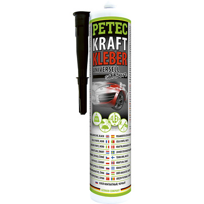Petec 94229 290ml Schwarz Kraftkleber Universell & Stark Kartusche HAN 94229