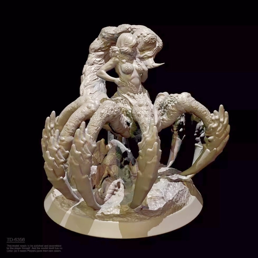 1/24 Fantasy Scorpion Queen Resin Model Kit Unassembled Unpainted 3D Printed