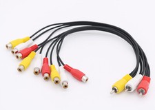 3 RCA Male Jack to 9 RCA Female Plug Splitter Audio Video AV Adapter Cable Hi-Fi