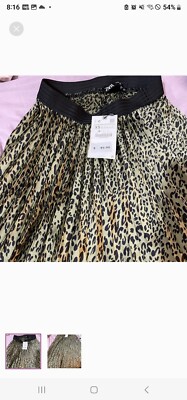 Zara Leopard Animal Print Long Midi Skirt A-line Sz XXL 1739n 7563