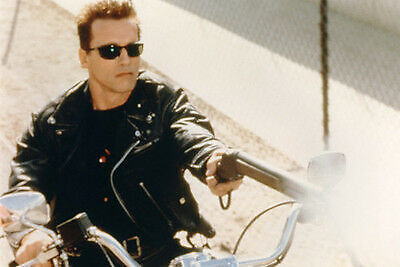 Arnold Schwarzenegger Terminator 11x17 Mini Poster firing shotgun  motorbike