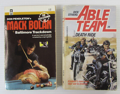 Mack Bolan Baltimore Trackdown & Able Team Death Ride LOT of 2 GOLD EAGLE Books